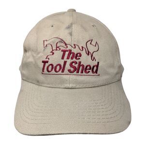 The Tool Shed Greenville SC Slideback Hat Tan OSFA Embroidered Four Seasons